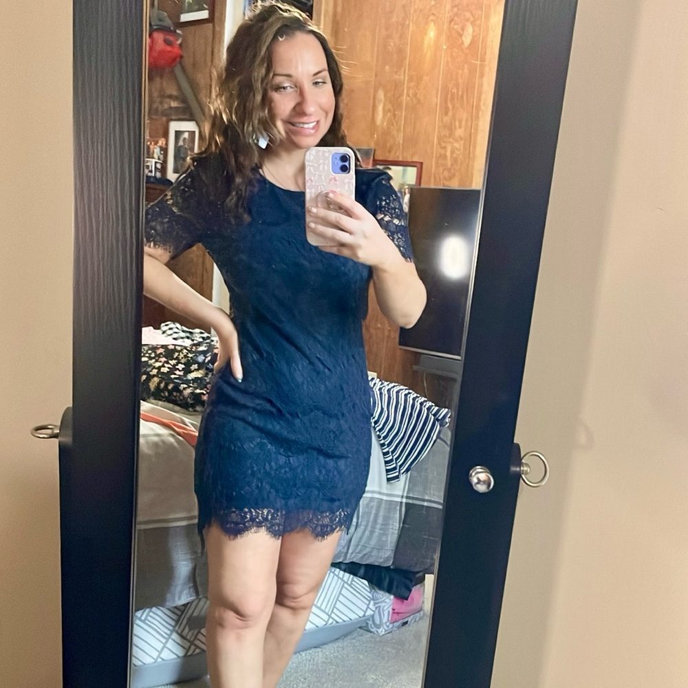 NWT Pink Lily Navy blue lace dress